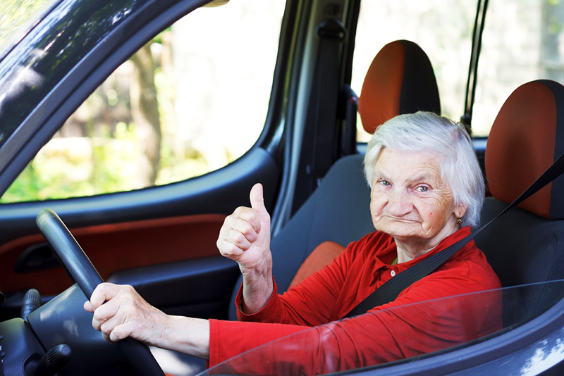 Norway Safe Place to Drive - Senior Woman thumbs up