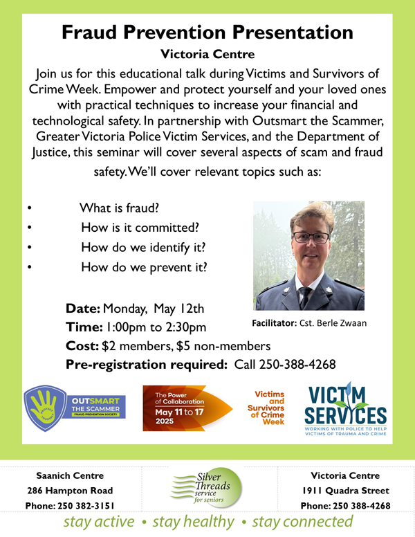 Seniors 101 Vancouver Island Coming Events