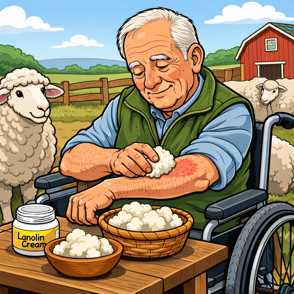 Senior Man using Sheep's Wool to heal skin rash - The Unsung Hero of Skin Health - Seniors101.ca