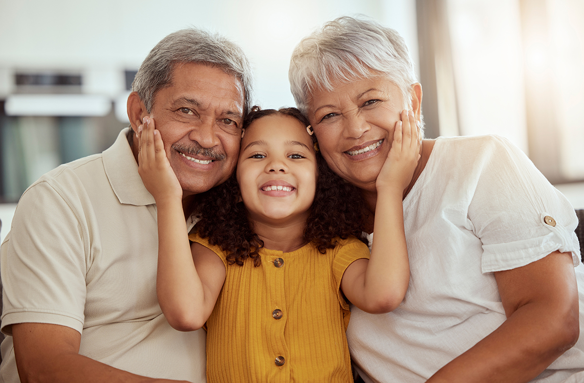 Grandparents Raising Grandkids on Vancouver Island, BC - Two grandparents with their young granddaughter
