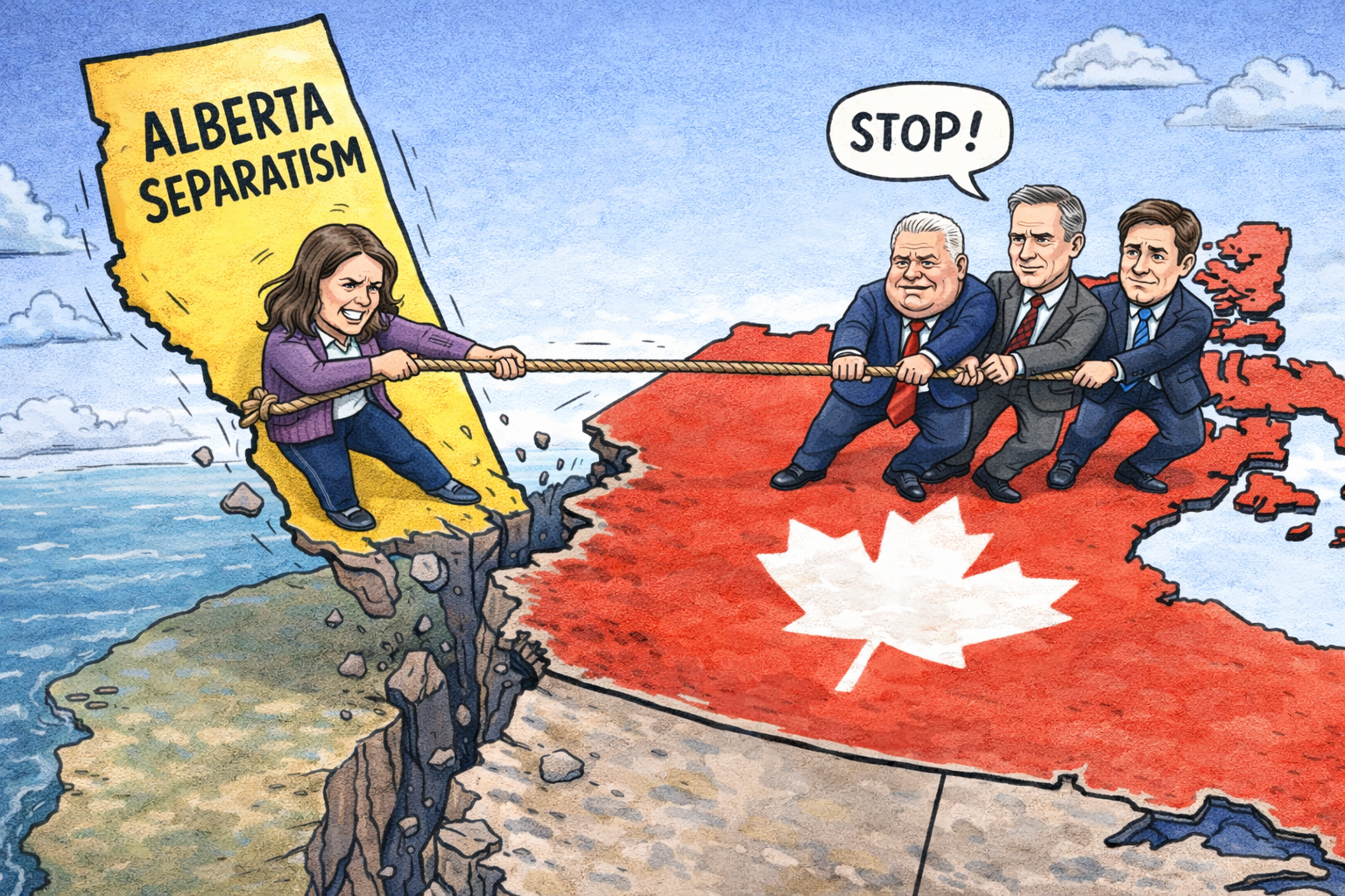 Alberta Separatism political cartoon by Seniors101.ca