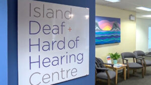 Island Deaf & Hard of Hearing Office sign.