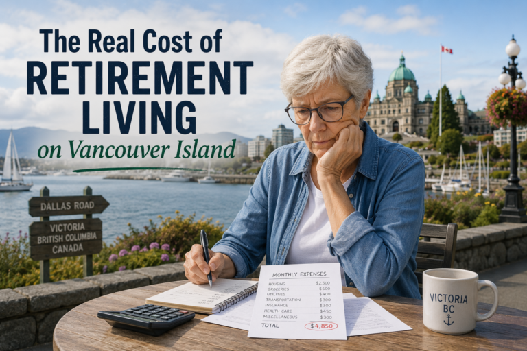 Real Cost of Retirement - Senior woman living in Victoria BC going through her monthly expenses